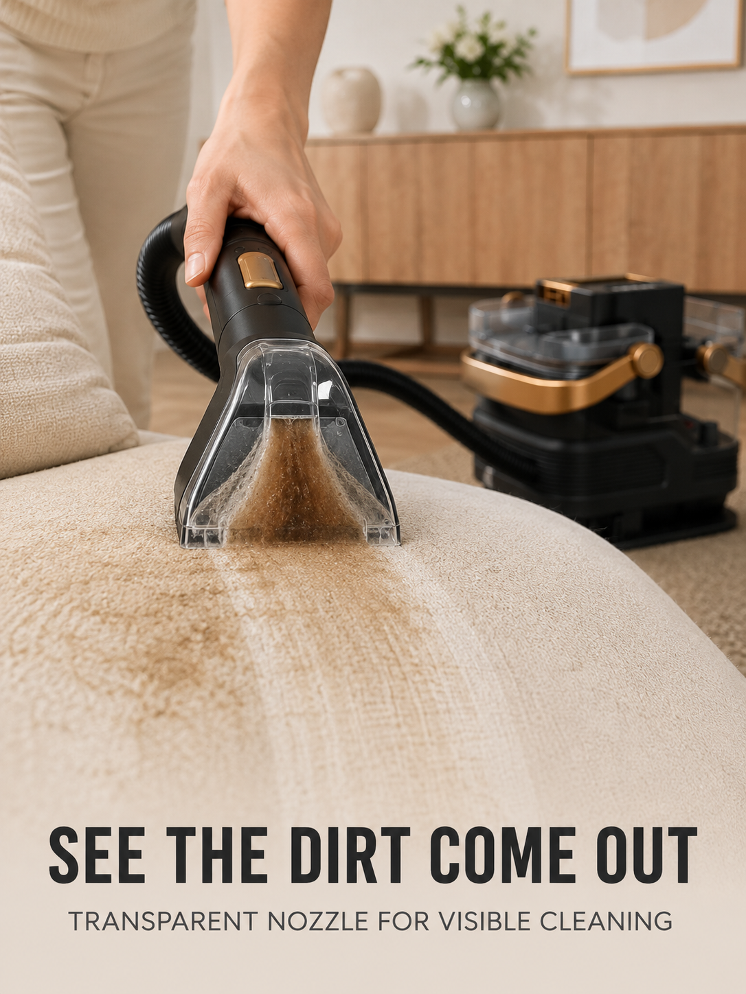 Carpet Spot Cleaner Machine with Heavy-Duty Bristles, 15KPa Strong Suction, and 450W Power – Ideal for Sofas, Cushions, and Curtains (US Plug, 110V, 54W Cooling, 42W Heating)