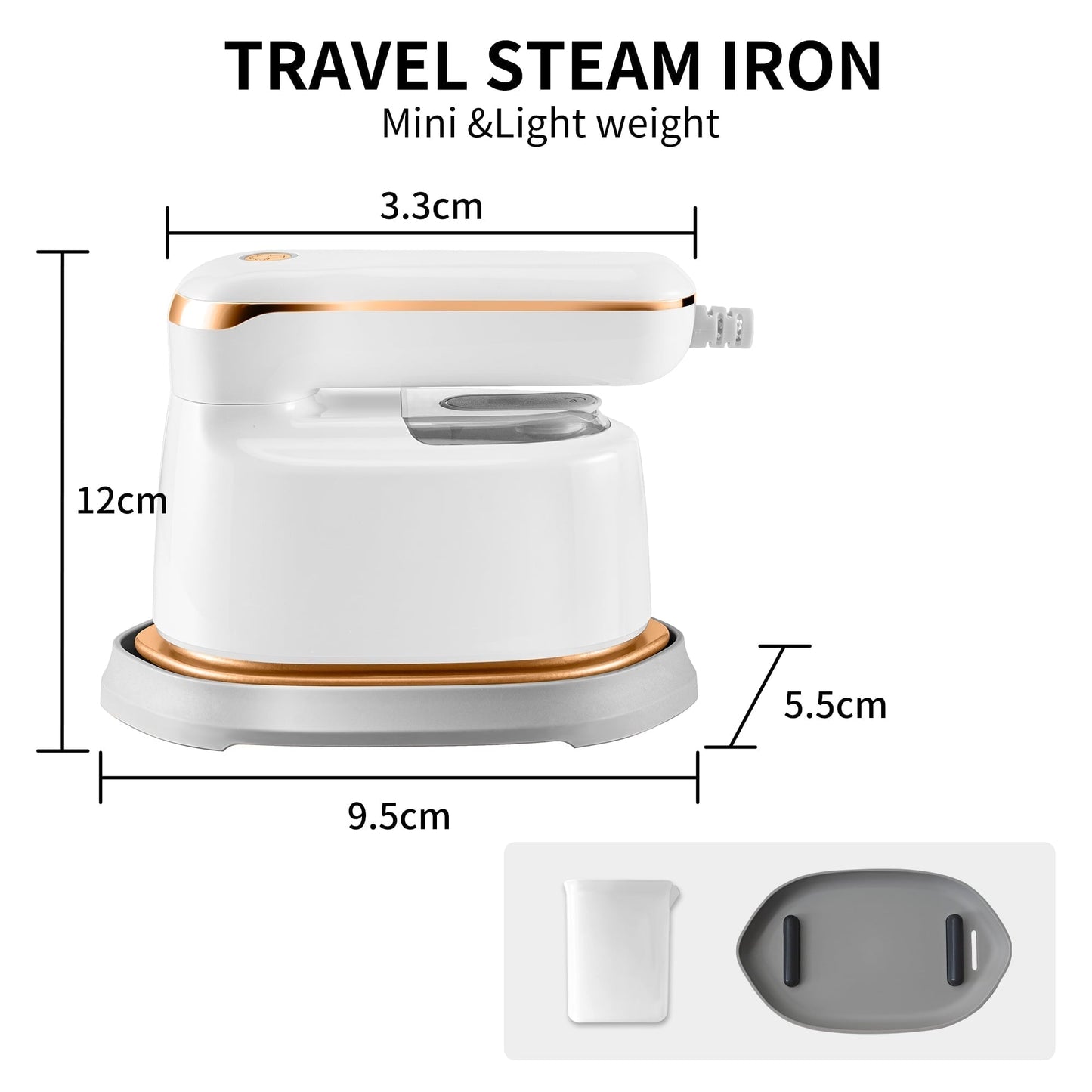 Keromee RX-229: Portable Steam Iron for Clothes Dry Wet Ironing Steamer Tank for Home Travel